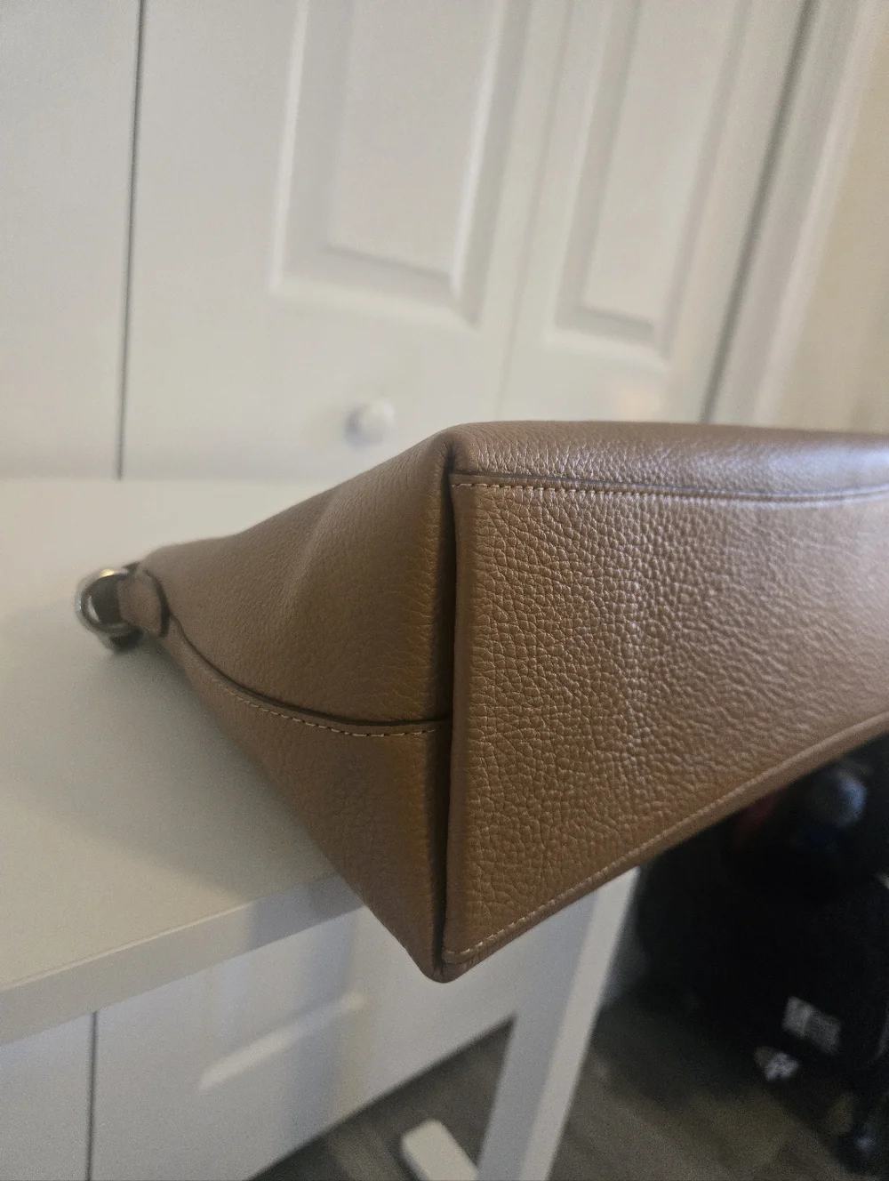 Coach Tan Pebbled Leather GEORGIA Satchel with Detachable Strap - Picture 8 of 15